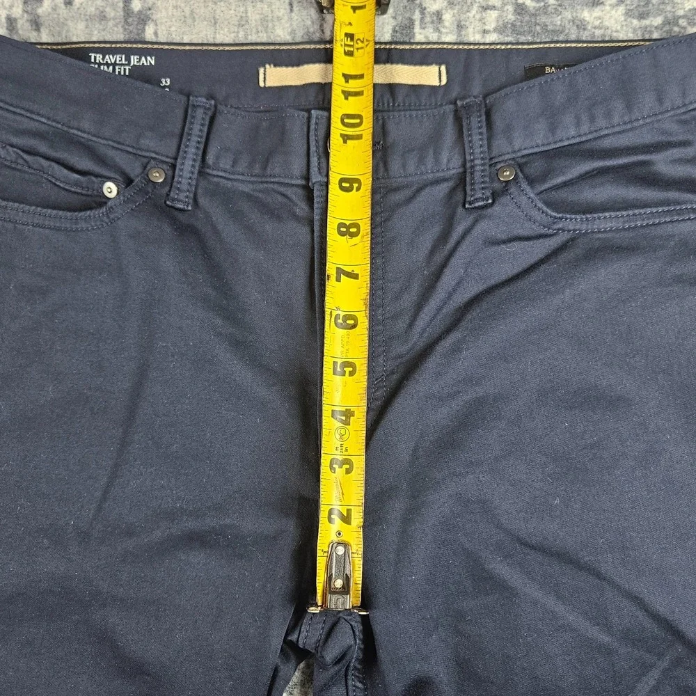 Banana Republic Travel Jean Mens 33x32 Slim Fit Navy Blue Cotton Stretch Pants